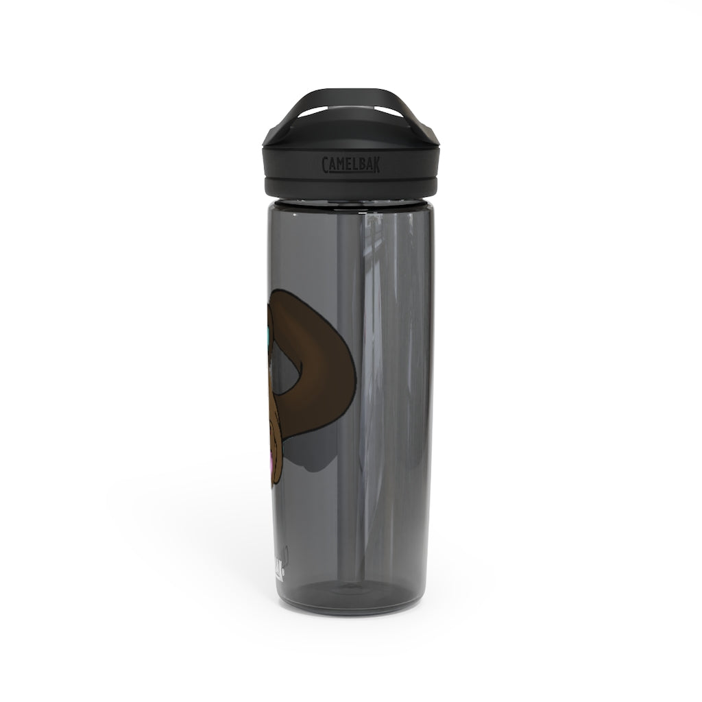 Personalized CamelBak Eddy® water bottle in 20oz and 25oz sizes, made from durable Tritan™ material, featuring a spill-proof biting valve.